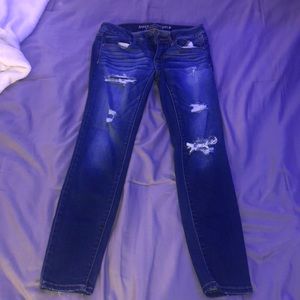 American Eagle mid-rise super stretch ripped jeans